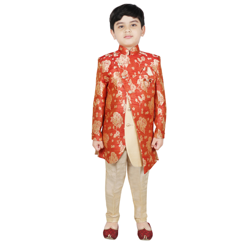 Boys Floral Print Indo Western Suit