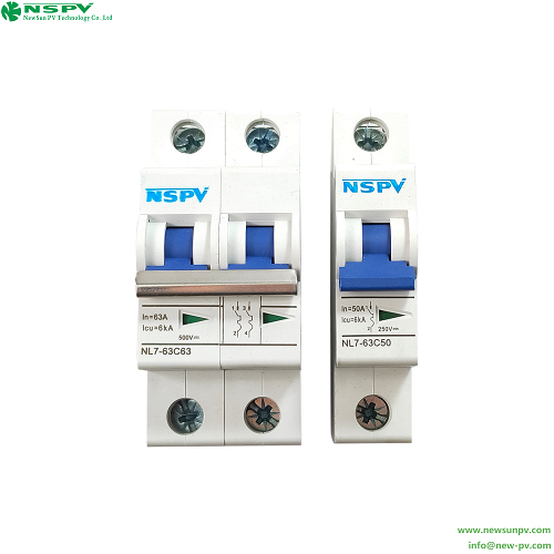 NSPV DC Miniature Circuit Breaker 1P 2P 3P 4P High Breaking Capacity MCB Circuit Breaker