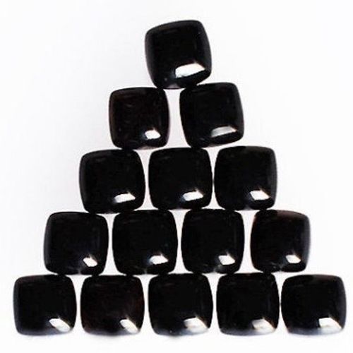 5mm Black Spinel Square Cabochon Loose Gemstones