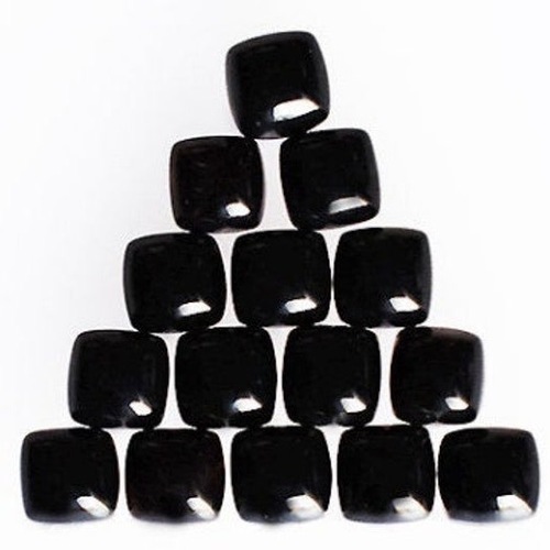 10mm Black Spinel Square Cabochon Loose Gemstones