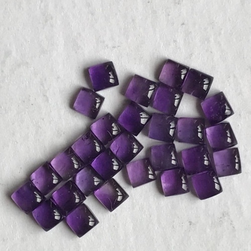 7mm African Amethyst Square Cabochon Loose Gemstones