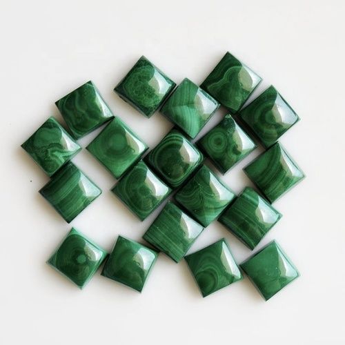 6mm Malachite Square Cabochon Loose Gemstones