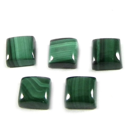 7mm Malachite Square Cabochon Loose Gemstones