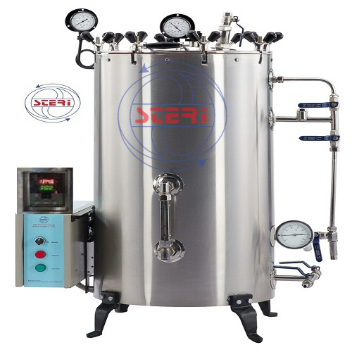 Automatic vertical cylindrical Steam Sterilizer ( 404 Silver  ) Wingnut