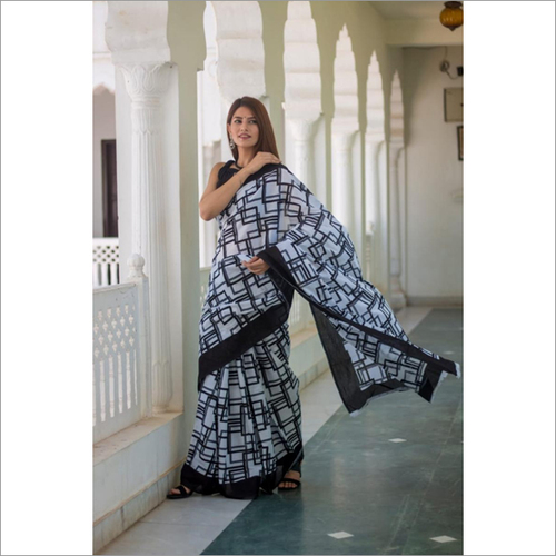 Hand Block Printed Soft Cotton Mulmul Fabric Saree By HEER RANJHA TEX