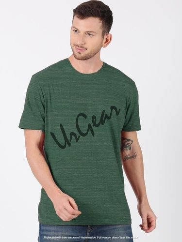 Green Mens Round Neck T-Shirt