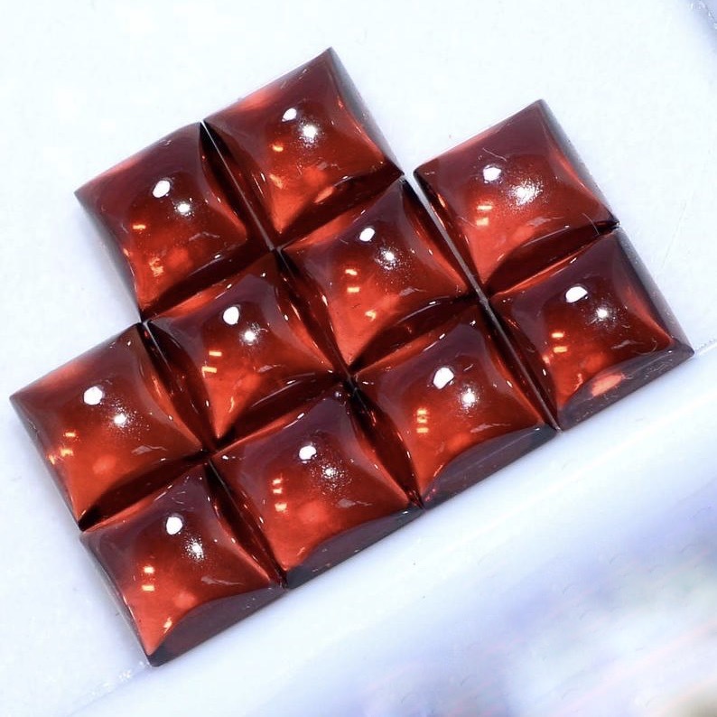 3mm Red Mozambique Garnet Square Cabochon Loose Gemstones