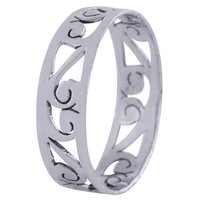 GORGEOUS JALI CUT OUT PLAIN 925 STERLING SOLID SILVER HANDMADE RINGGorgeous Jali Cut Out Plain 925 Sterling Solid Silver Handmade Ring