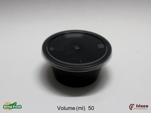 Black And White 50Ml Food Container Round