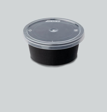 Black And White 100ml Food Container Round