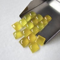 4mm Yellow Chalcedony Square Cabochon Loose Gemstones