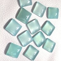 6mm Aqua Chalcedony Square Cabochon Loose Gemstones