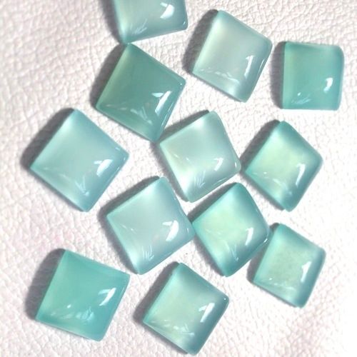 7mm Aqua Chalcedony Square Cabochon Loose Gemstones