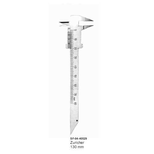 Zuricher 130 mm Plastic Caliper - 0.1 mm Accuracy, 15 mm Jaw Depth, Precise Measurement, Compact Size