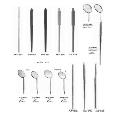 Handles for Mouth Mirrors and Mouth Mirrors