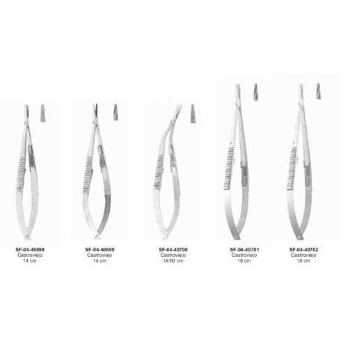 Castroviejo14 cm - Stainless Steel 14 cm, Curved Needle Holder | Precise Grip, Smooth Action, Autoclavable, Polished Finish