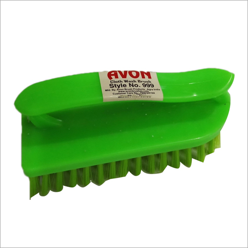 Green Plastic Cloth Washing Brush With Handle