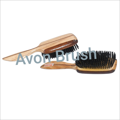 Brown Wooden Bristle Paddle Brush