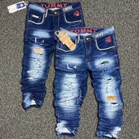 Basic Jeans - Cotton Blend, Various Sizes, Blue Color | Comfortable Fit, Durable Denim, Modern Style, Trendy Rips, Stylish Design, Perfect Fit, Five Pockets, Versatile Wear