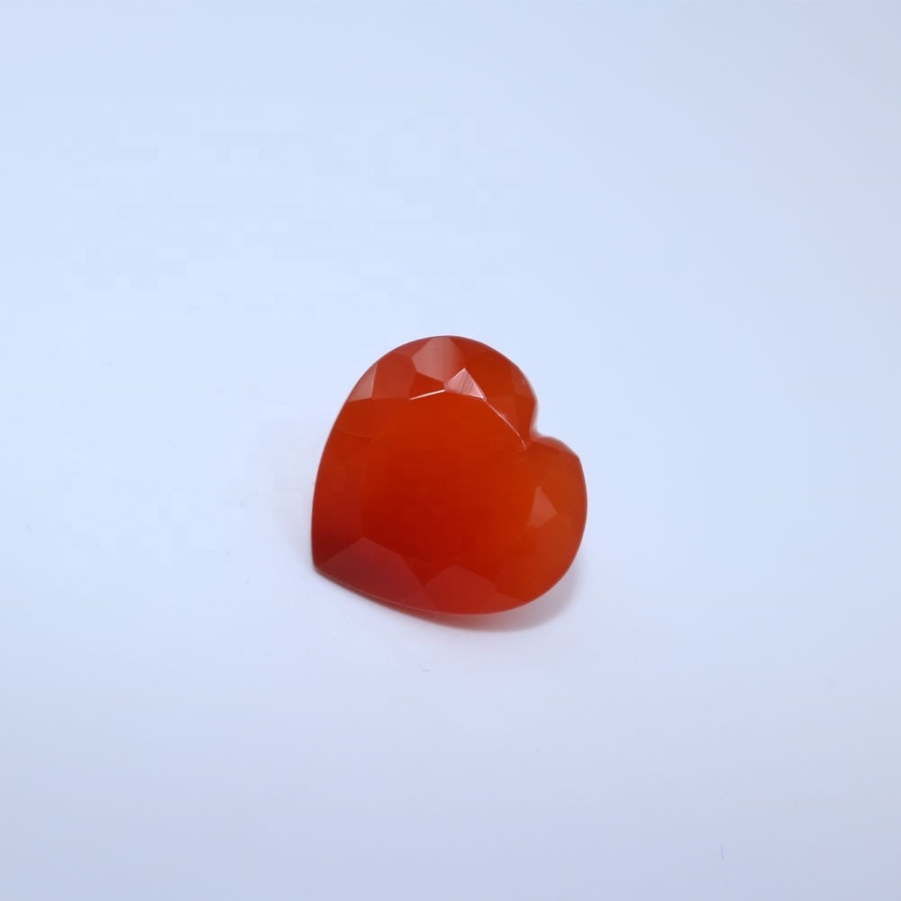 8mm Carnelian Faceted Heart Loose Gemstones