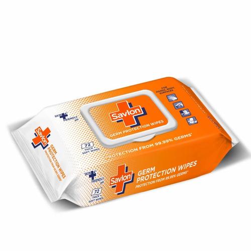 Savlon Germ Protection Multipurpose Thick & Soft Wet Wipes with Fliptop lid - 72 Wipes