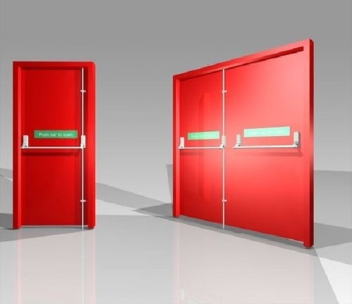 Red Fire Resistant Swing Door