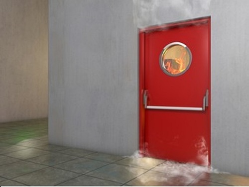 Red Fire Prevention Door