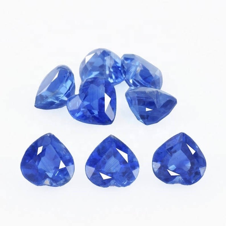 3mm Blue Kyanite Faceted Heart Loose Gemstones