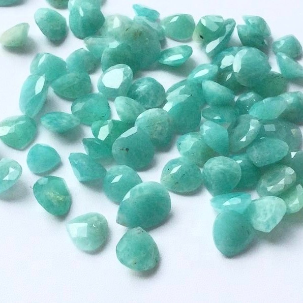 5mm Amazonite Faceted Heart Loose Gemstones