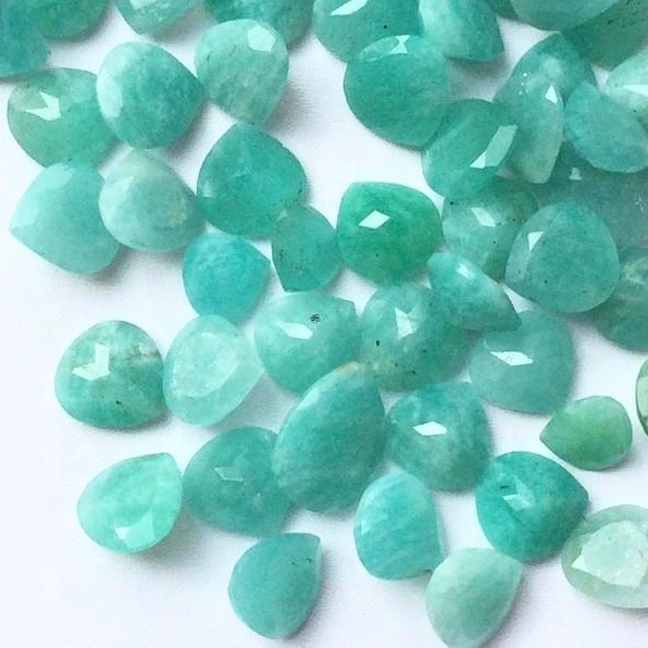 6mm Amazonite Faceted Heart Loose Gemstones