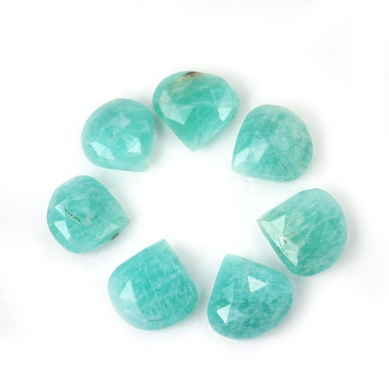 9mm Amazonite Faceted Heart Loose Gemstones