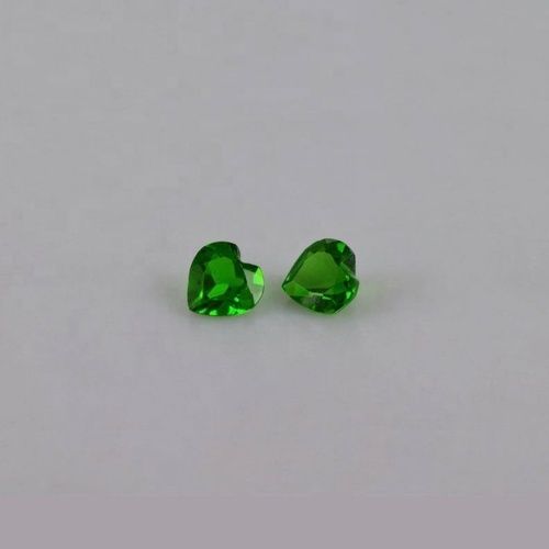 3mm Chrome Diopside Faceted Heart Loose Gemstones