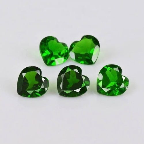 5mm Chrome Diopside Faceted Heart Loose Gemstones