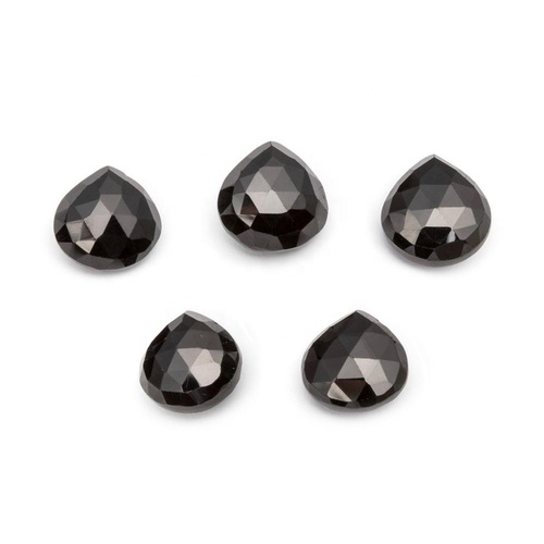 5mm Black Spinel Faceted Heart Loose Gemstones