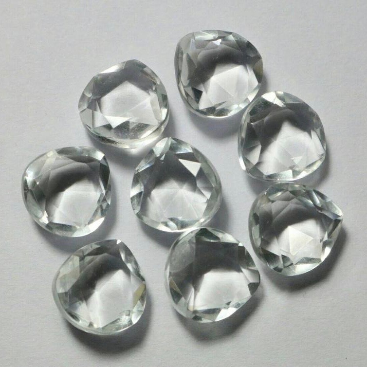Crystal Quartz Faceted Heart Gemstones