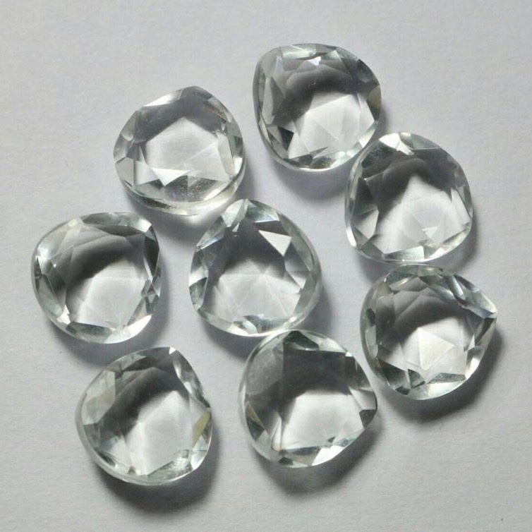Crystal Quartz Faceted Heart Gemstones