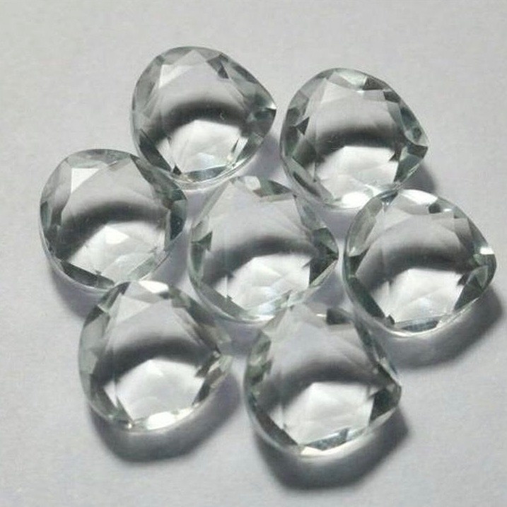 8mm Crystal Quartz Faceted Heart Loose Gemstones
