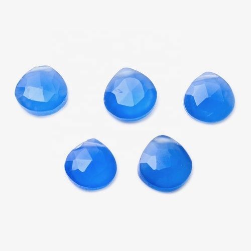 4mm Blue Chalcedony Faceted Heart Loose Gemstones