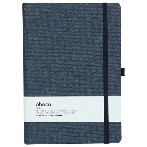 Comma Abaca - A5 Size - Hard Bound Notebook (Navy Blue)
