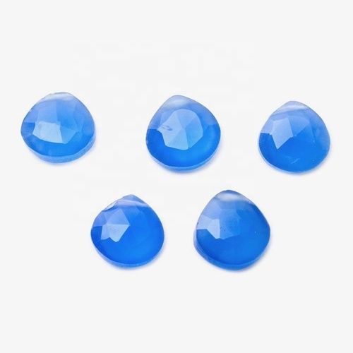 12mm Blue Chalcedony Faceted Heart Loose Gemstones