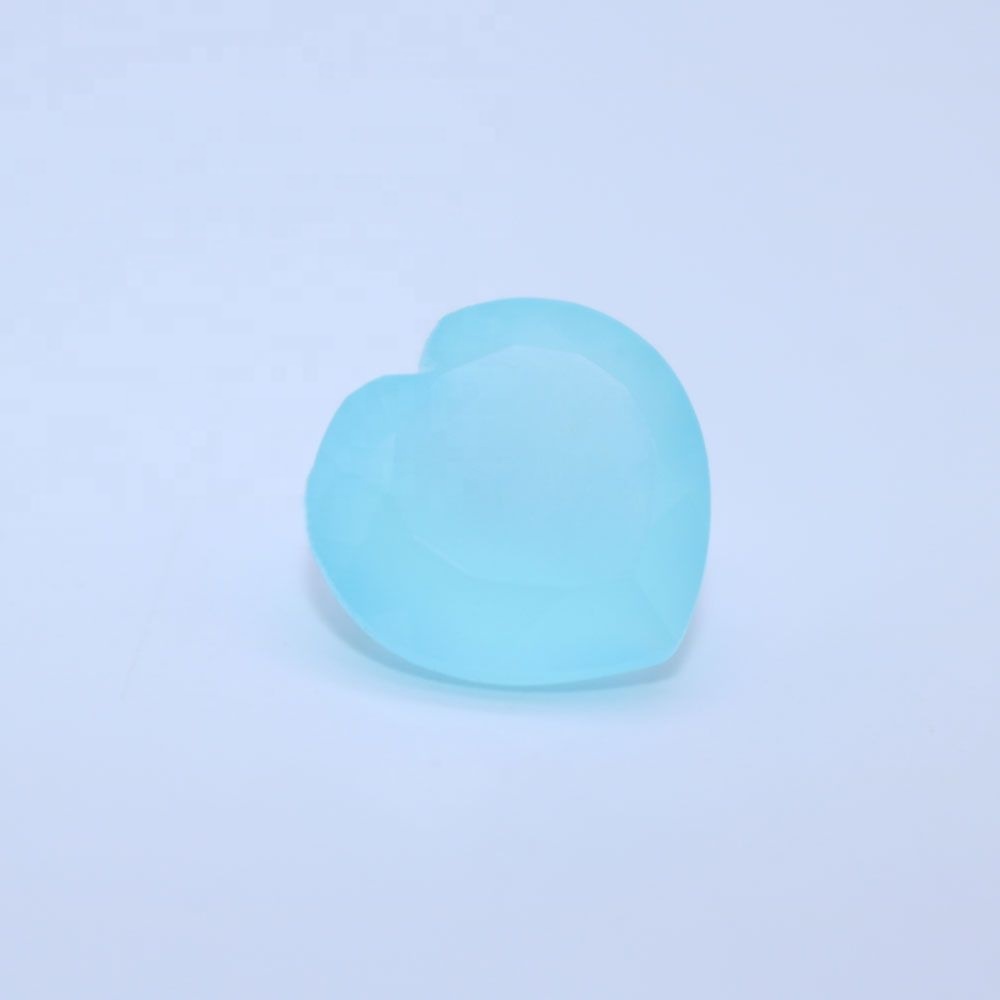 4mm Aqua Chalcedony Faceted Heart Loose Gemstones