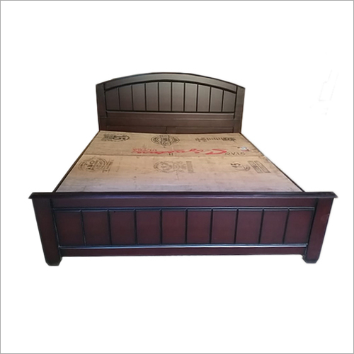 Hardwood Wooden Bed - Solid Wood Polished Finish | Elegant Indoor Home Furniture
