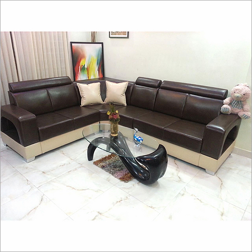 Indian Style Dark Beauty 5 Seater L Shape Sofa Set