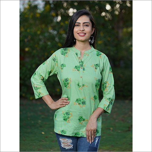 Ladies Printed Fancy Top - Cotton Blend Available in All Sizes Multicolor Floral Patterns for All Seasons