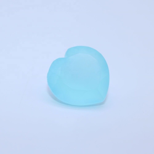 7mm Aqua Chalcedony Faceted Heart Loose Gemstones