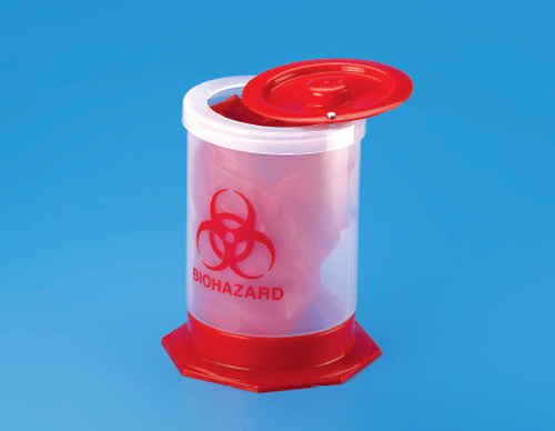 Tarsons Biohazardous Waste Container - PP Autoclavable 22 Inch Length White Color | One-Step Sterilization 2 Ounce Weight Convenient Secondary Containment