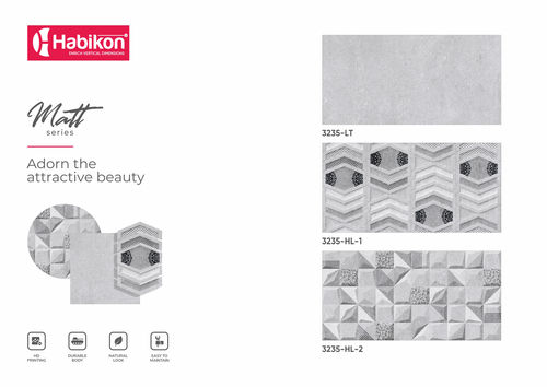 Digital Wall Tiles - 300x600 mm Glazed Ceramic, Matt Finish, Decorative & Plain Styles