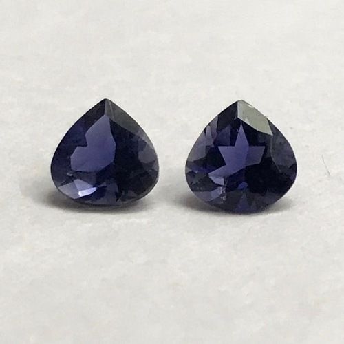 8mm Iolite Faceted Heart Loose Gemstones