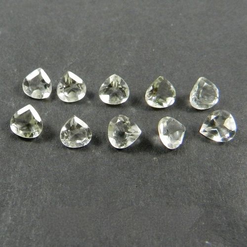 4mm Green Amethyst Faceted Heart Loose Gemstones