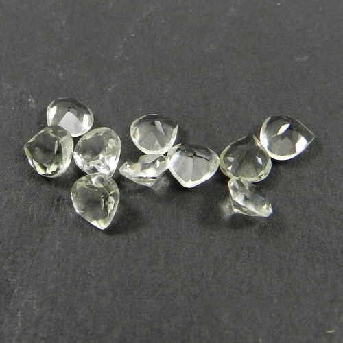 6mm Green Amethyst Faceted Heart Loose Gemstones